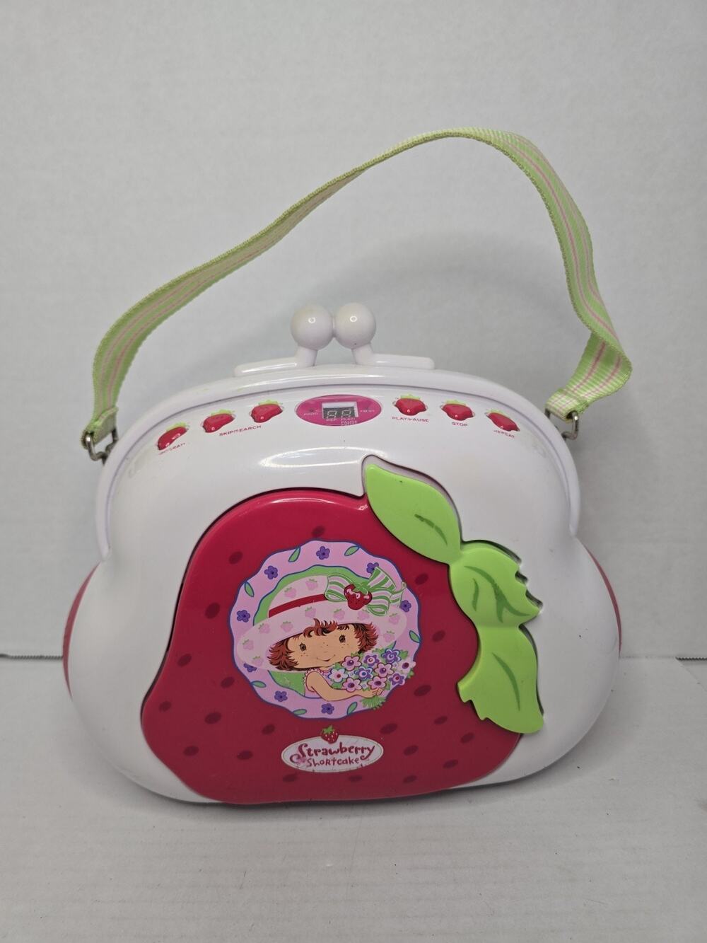 Vintage 2004 Strawberry Shortcake Purse Boombox & CD Player Tested And Working